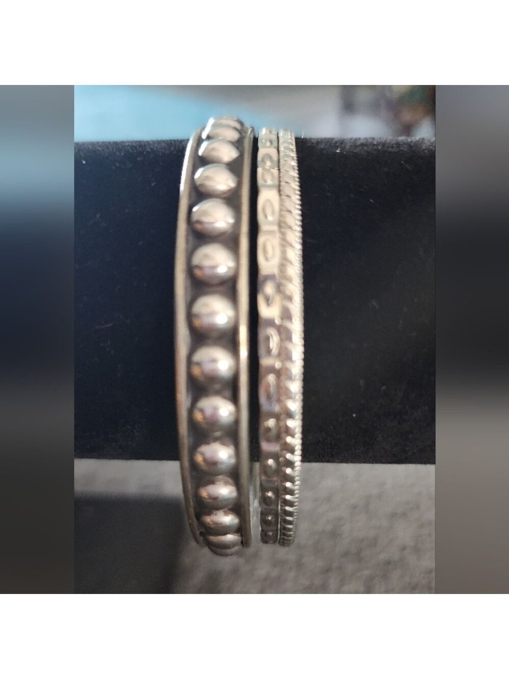 Silvertone Bangle Set - Picture 2 of 3